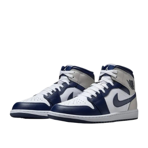 Air Jordan 1 Mid Grey Midnight Navy